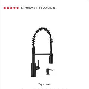 Matte Black Kitchen Faucet with Sprayer